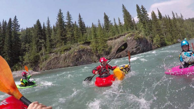 Kids Kayaking: Paddling the Class II/III Kananaskis River in Kananaskis ...